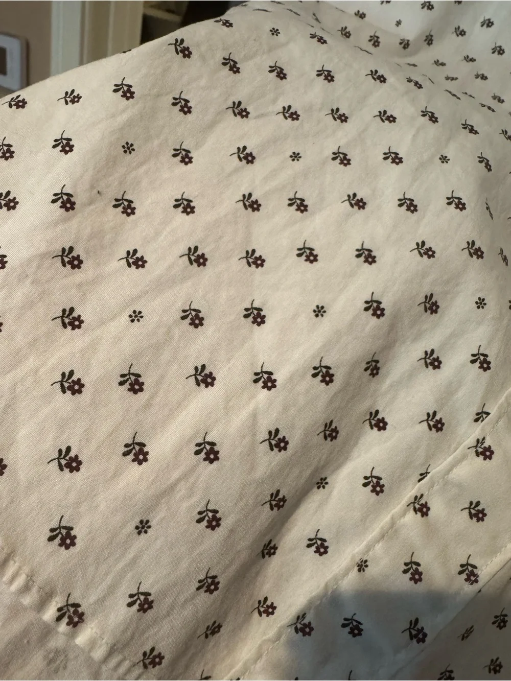NWT J. Crew White Button-Down Shirt with Micro Floral Print M